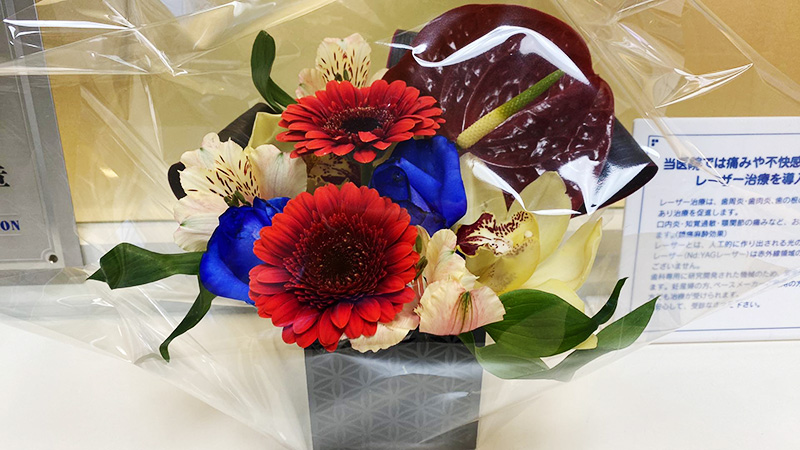 患者さんからお花のプレゼントをいただきました！ありがとうございます。